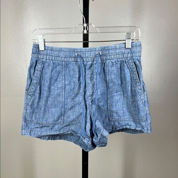 Gap Chambray Blue Drawstring Shorts - Picture 1 of 6